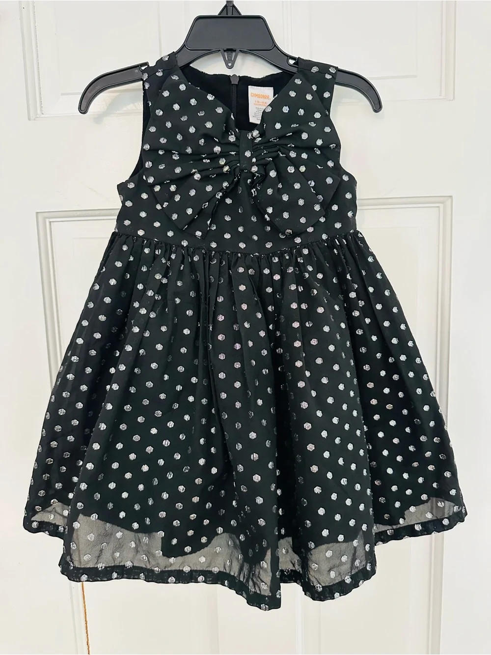Gymboree Black & Silver Party Holiday Christmas Dress w Bow Accent Size 18-24M